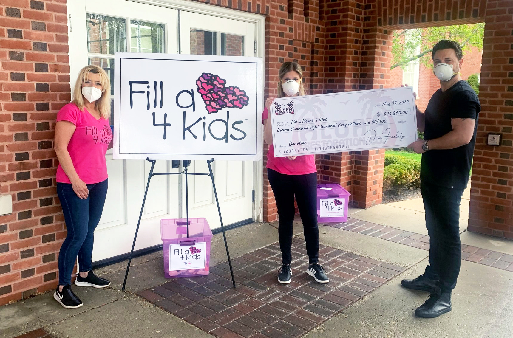 A donation made by Aloha Construction, Inc. to the Fill A Heart 4 Kids Foundation to support children in need.