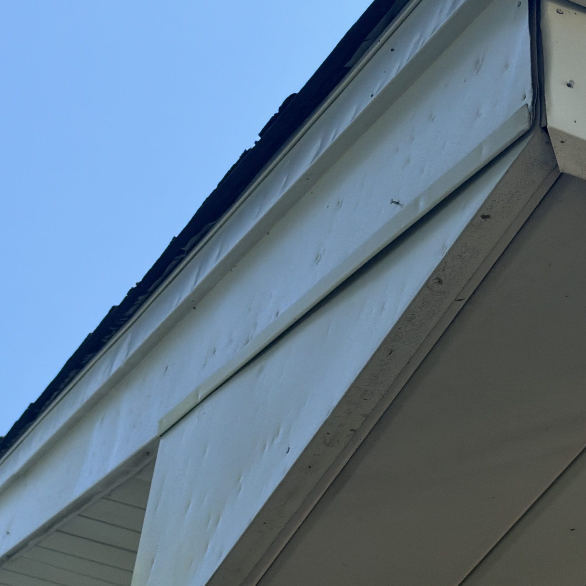 Hail damage identified on fascia by the Aloha Construction, Inc. team.